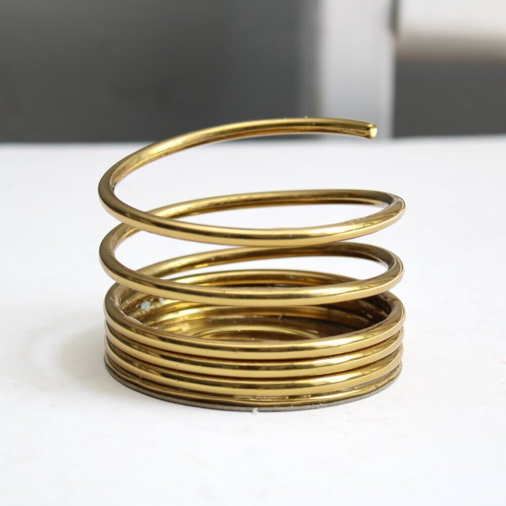 Partylite Vintage Gold Accent Brass Spiral Pillar Candle Holder